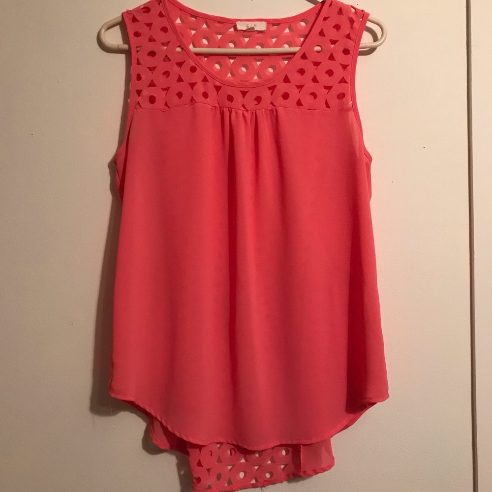 E (hanger) M coral sleeveless blouse size medium